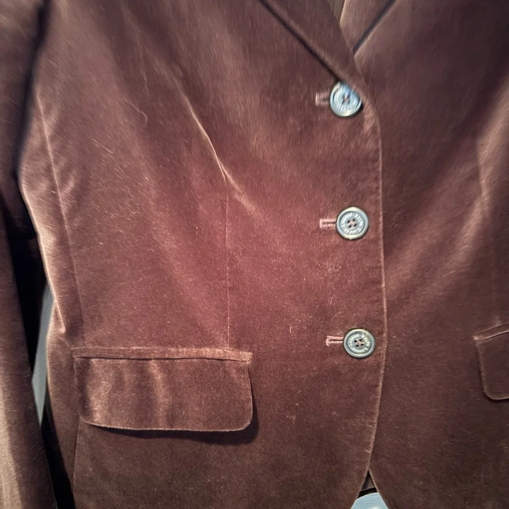 Lauren Ralph Lauren Chocolate Brown Velvet Blazer - Picture 5 of 15